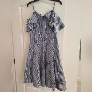 Calvin Klein Blue Floral Embroidered Dress